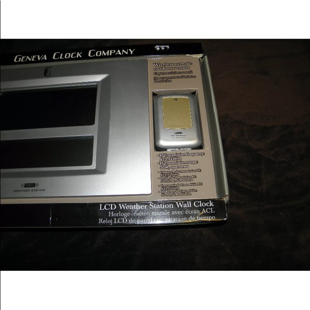 Geneva Clock Wireless Weather Station Clock NIB - Picture 2 of 3